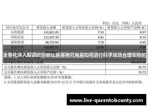 全景化深入解读欧协联比赛赛程究竟是如何进行科学高效合理安排的